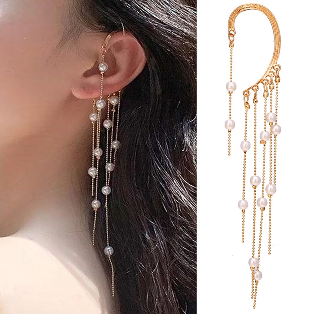 Fnio Oor Clips Sieraden Mode Persoonlijkheid Metalen Oor Clip Leaf Tassel Oorbellen Voor Vrouwen Pendientes Oor Manchet Gevangen In manchet: FN0260647