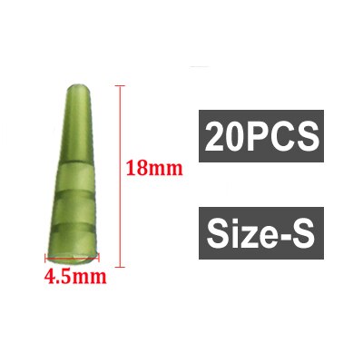 20 stk karpe fiske anti floke ermer myk gummi hale kjegler chod perler helikopter rigger karpe fiske metode matere tilbehør: 20 stk-s