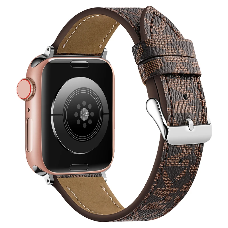 Luksusurremme kompatibel med apple watch band 38mm 40mm 41mm 42mm 44mm 45mm,  retro læderrem classic ban: Xxl / Himmelblå