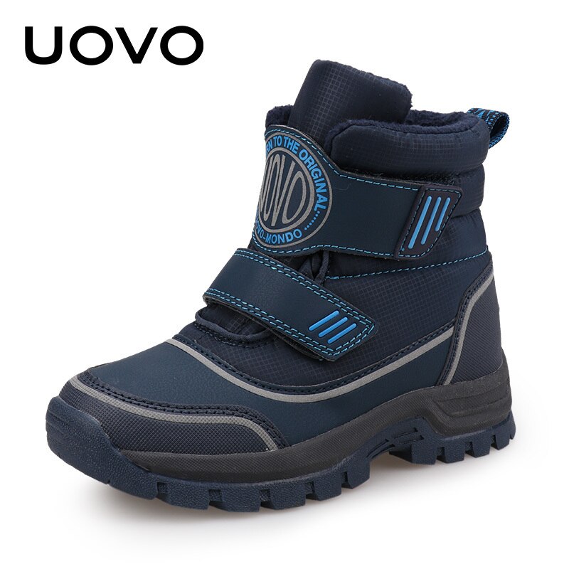 UOVO Kids Boots Hook-and-Loop Closure Sporty Kids Shoes Warm and Comfortable Boys Boots for eur size 26#-39#
