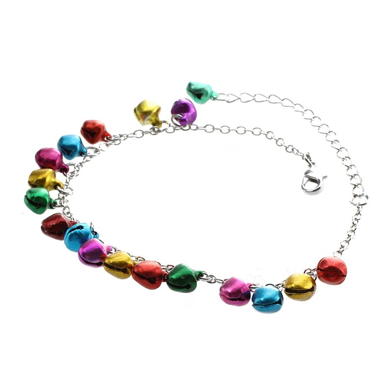 Metalen Multicolor Bells Charms Chain Link Enkelband Enkelband