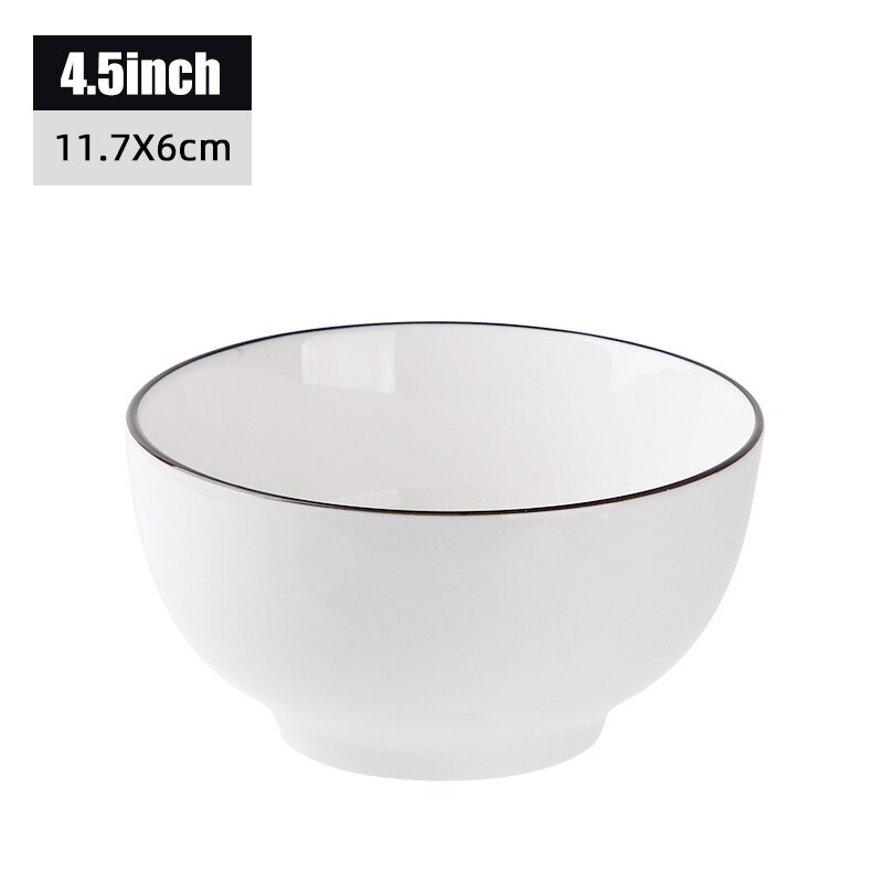 White Dinnerware Set Porcelain Spoon Bowl Plate for Home Use Everyday Use FOU99: 4.5 inch bowl