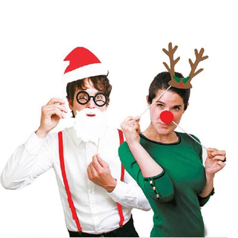 Funny DIY Photo Booth Props Glasses On A Stick Christmas Party Family