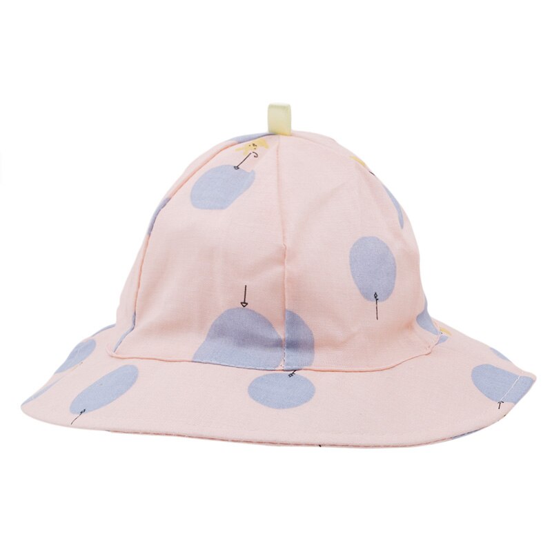 Småbarn spädbarn barn solmössa pricktryck baby hink hatt utomhus flicka pojke mössa sol strand hattar solhatt: Rosa