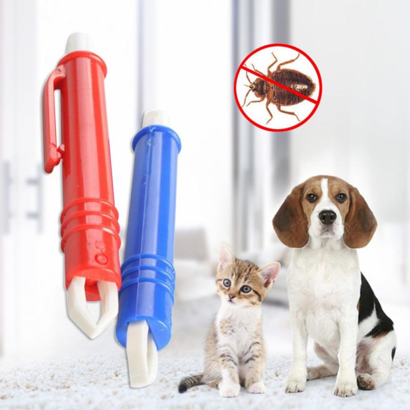 1Pcs Mite Acari Tick Remover Eliminate Tweezers Pet Dog Cat Flea Puppies Groom Tool Fleas Cleaner Tool Support