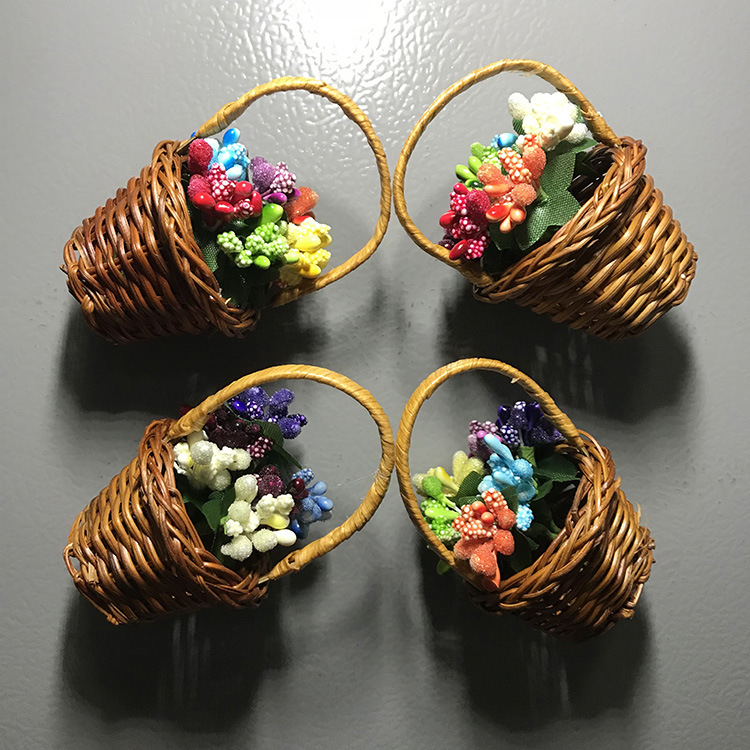 1 pc magnetisk kylskåp dekor harts blomma korg stil kylskåp magnet souvenir diy familj trädgård dekoration kylskåp klistermärke
