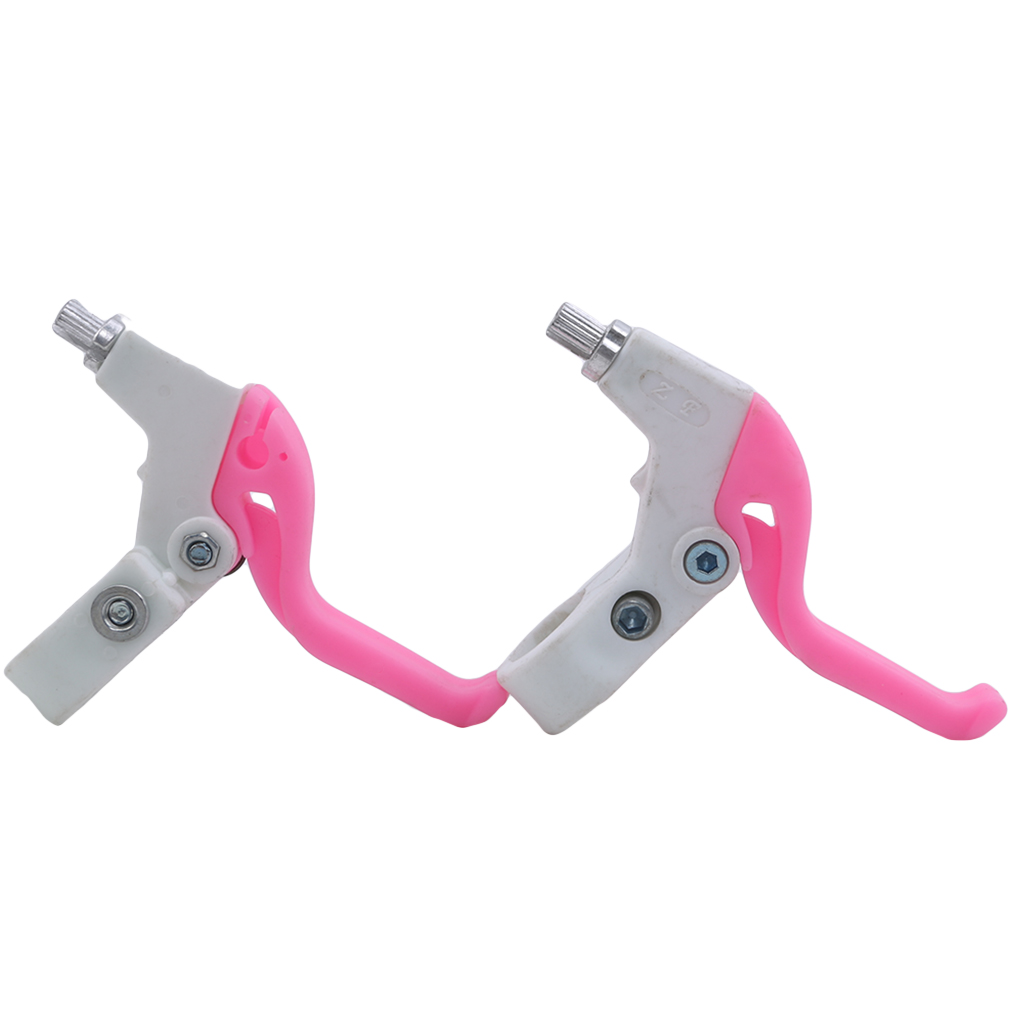 Un par de pastillas de freno de bicicleta de carretera y de montaña pastillas de freno de bicicleta soporte de freno en V Mango de freno de bicicleta accesorios de ciclismo duraderos: white pink
