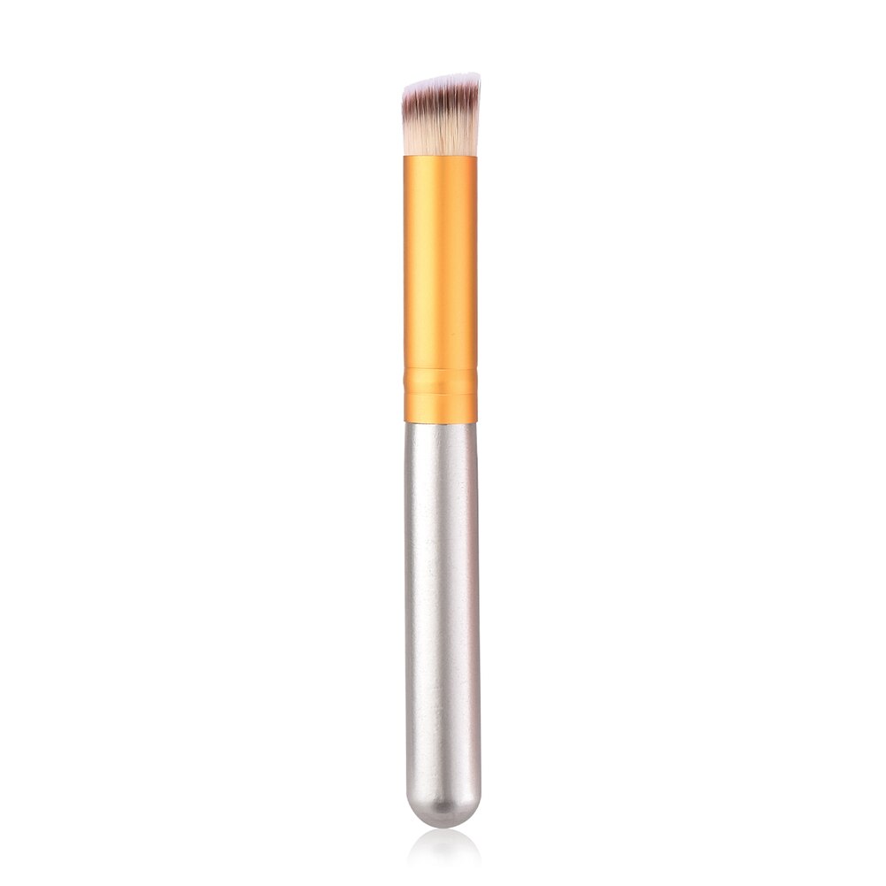 1 Pc 4 Kleuren Make-Up Borstel Voor Foundation Concealer Primer Nylon Wol Aluminium Buis Houten Handvat Gezicht Beauty Tools