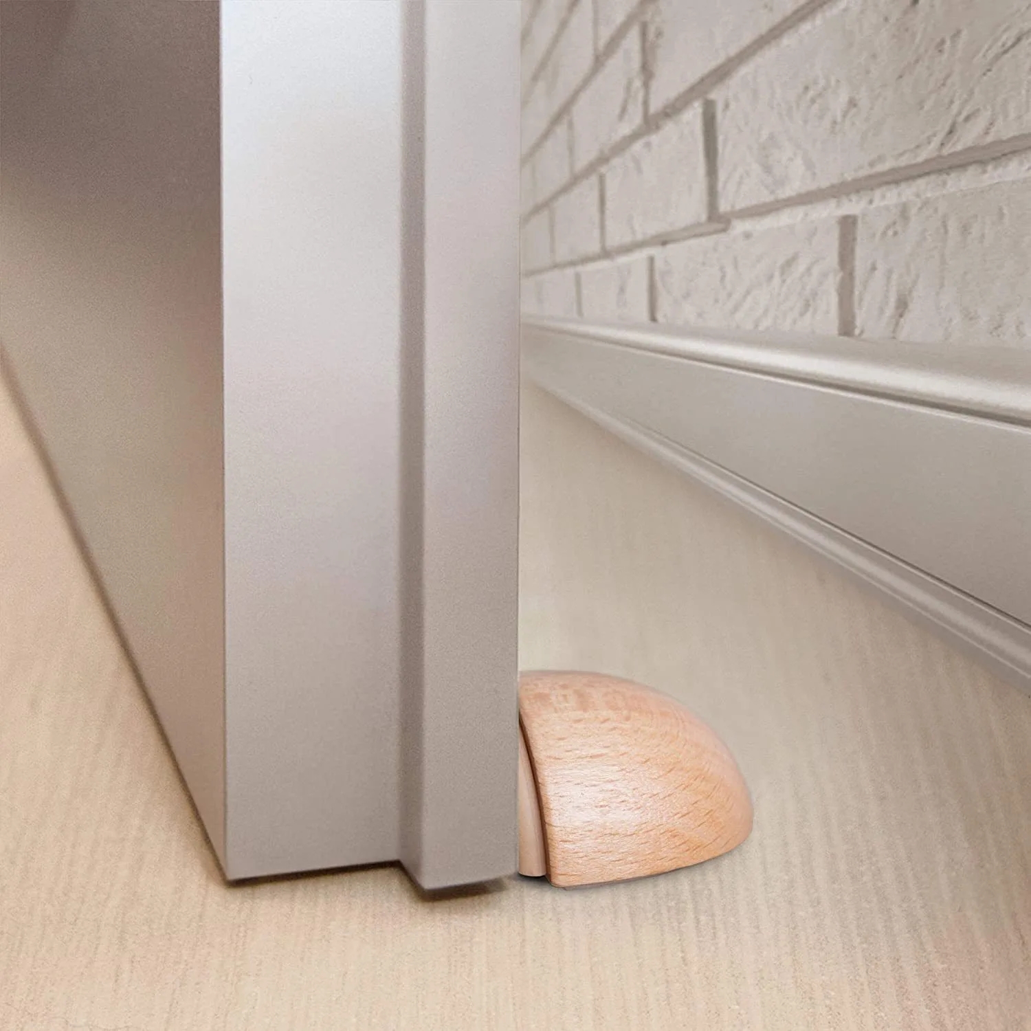 Tope de puerta de madera de 1 pieza, cuñas de puerta antideslizantes de madera maciza, resistente y duradero, tapón apto para parte inferior de puerta
