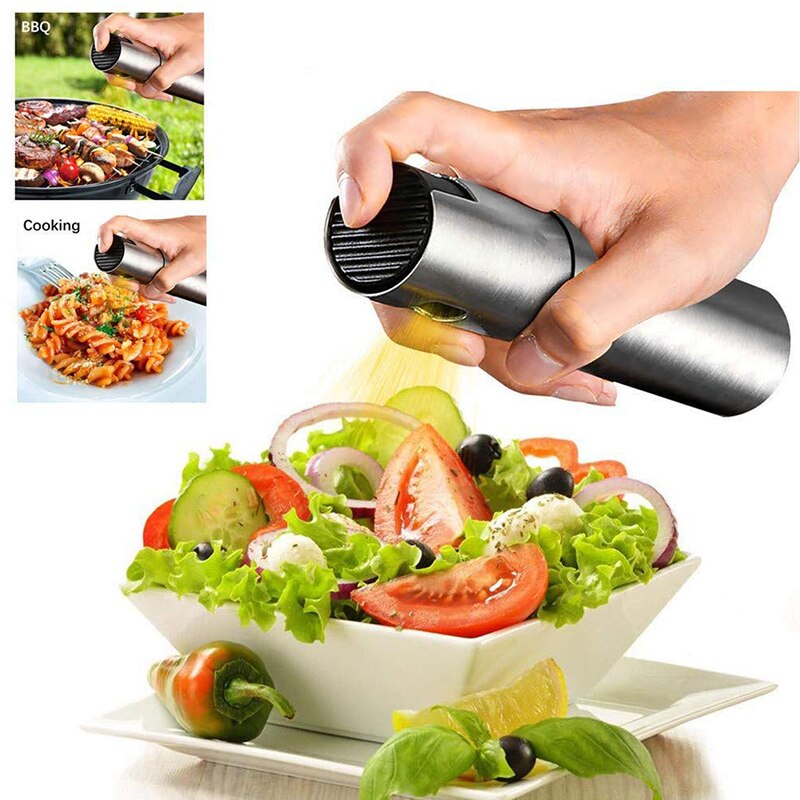 Verbeterde olijfolie-verstuiver, roestvrijstalen oliedispenser, spuitfles voor het spuiten van azijn in de keuken, koken, salades, barbecues