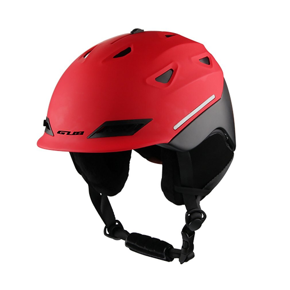 Cascos de esquí duraderos para adultos cascos de esquí portátiles cascos de Snowboard equipos de esquí de ropa deportiva al aire libre: black red