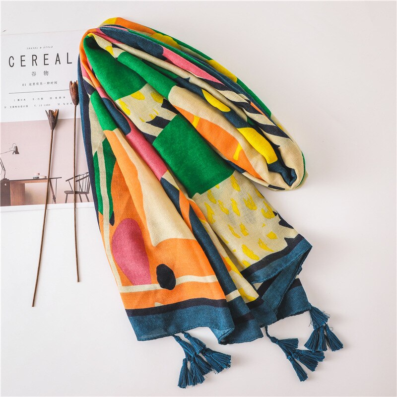 luxus Frühling und Sommer Baumwolle Leinen schal frauen farbe Strand handtuch Gedruckt silk schals Neue Stil Sonnencreme Schal