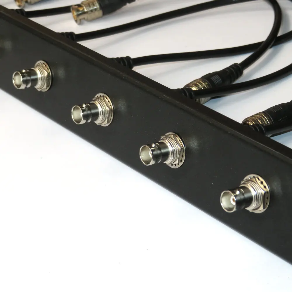 19" Rack Mount Kit 1U Front Panel 8 Hole Ports W/ 8 BNC 20"Cables and 8 Adapters