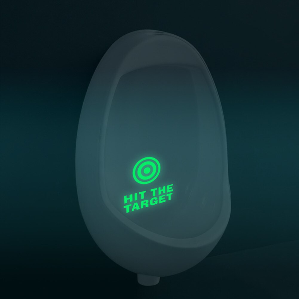 HIT THE TARGET Toilet Stickers Waterproof Luminous Wallpaper Toilet Seat Stickers Reminder Home Decoration DIY Art Decals