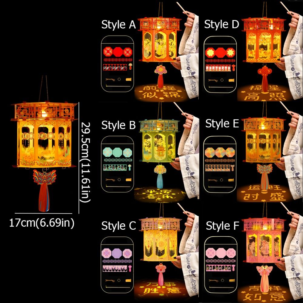 Cartoon Snake Year Lantern Handmade Chinese Style Portable Luminous Lantern Traditional PVC Projection Lantern Lantern Festival