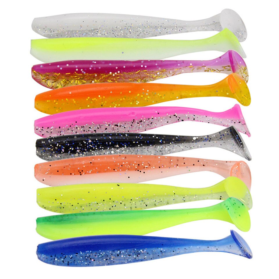 10pcs/lot 7cm 2g/ 1.7g soft bait sea fishing tackle wobbler jigging fishing lure silicone bait soft worm Hook Set and Tackle Box