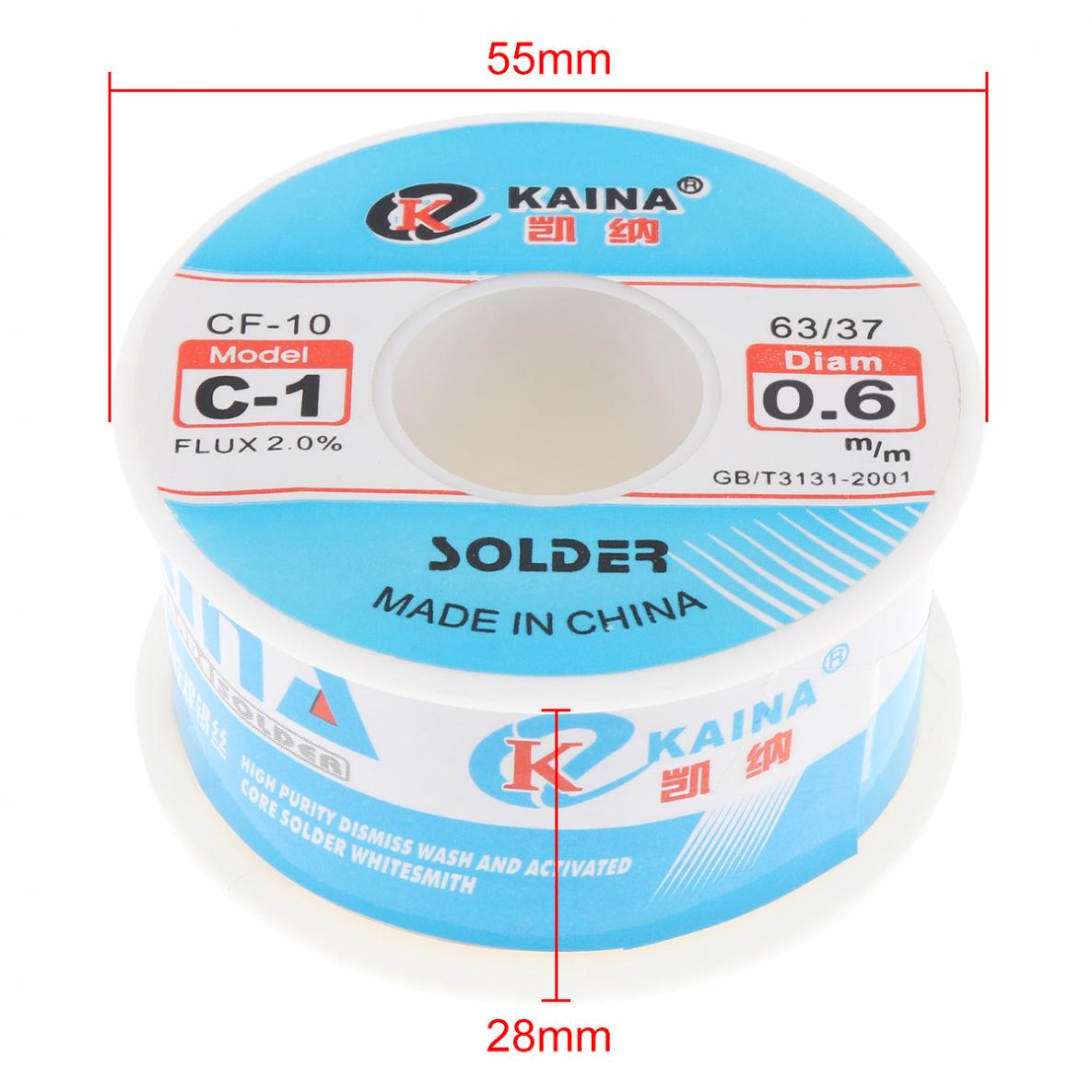 Loddetin 100g 63/37 C-1 - 0.6mm til 2.0mm - Høj Renhed No-clean Flux Kerne - 2% Flux
