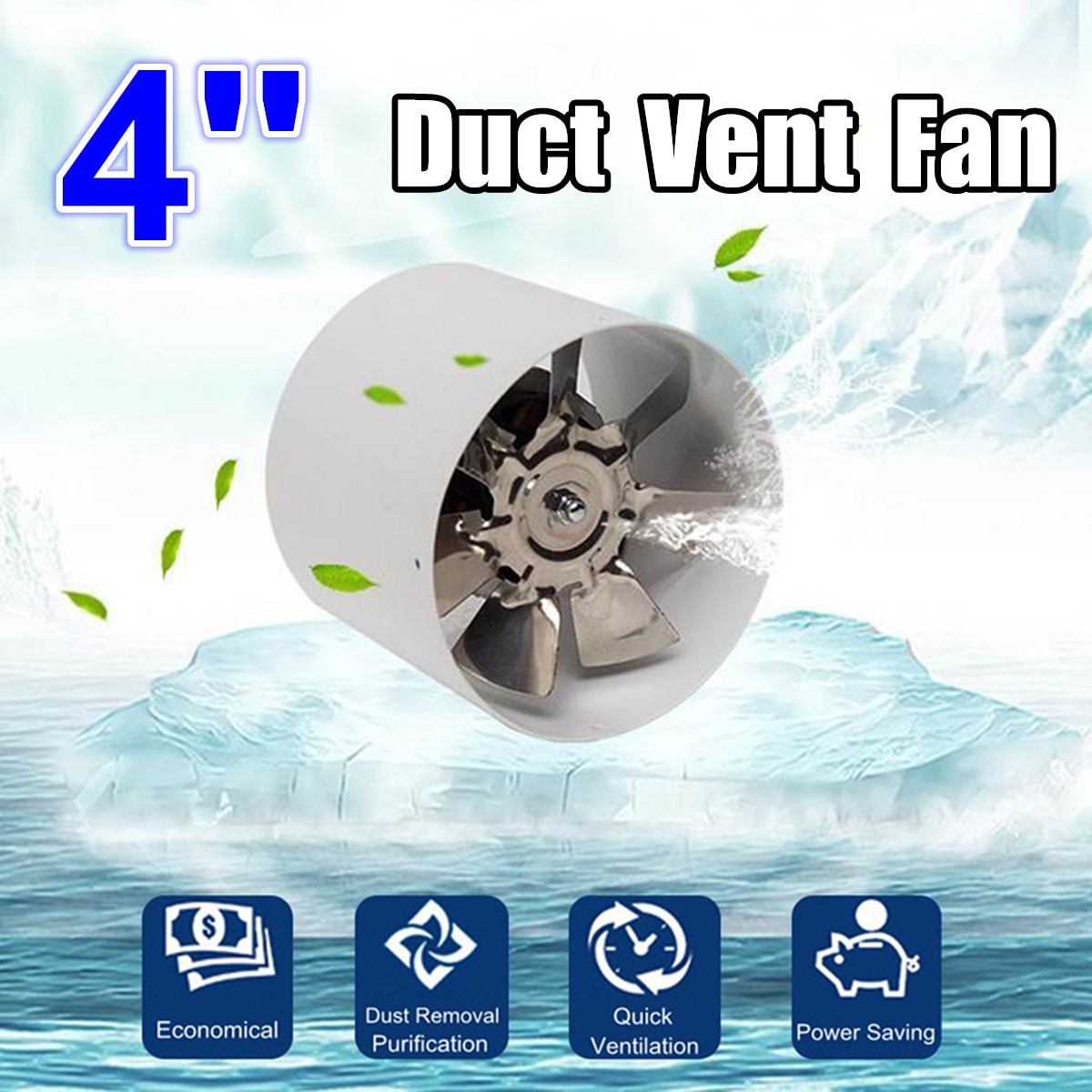Metalen Ronde Duct Fan Booster Uitlaat Ventilator ... - Vicedeal