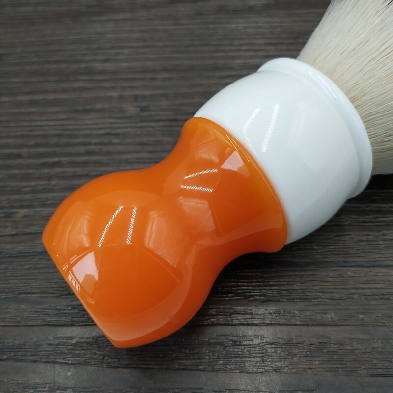 Dscosmetic-brocha de afeitar con mango de resina zanahoria y nudos de pelo sintético, para hombre, afeitado en húmedo, 26mm