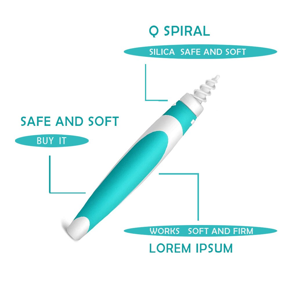 Silikone ørerens voks fjernelse vand med æske blødt spiral øre rengøringsværktøj manuelt ører pick propper plejesæt