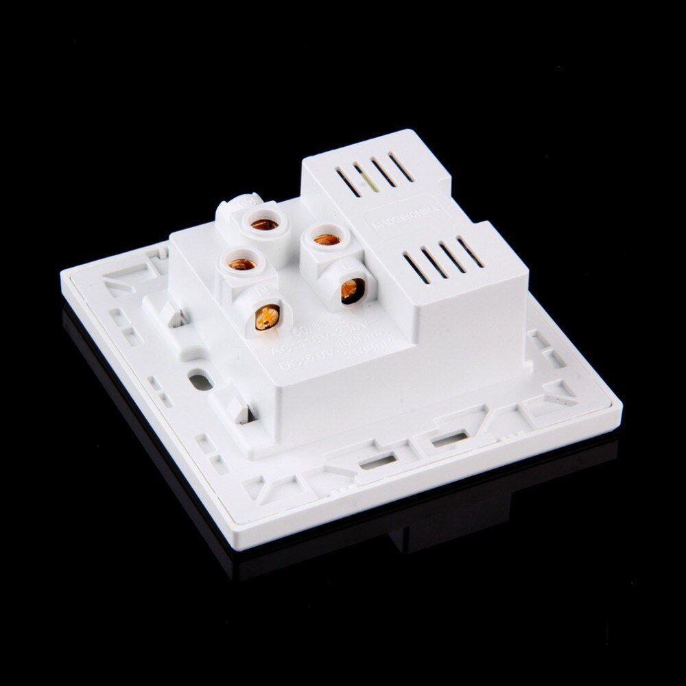 Dual USB Port 5V 2100MA Electric Wall Charger Port Dock Socket Power Outlet Electricity AC Power Panel Plate