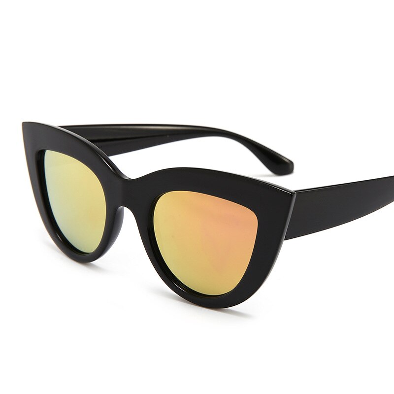 Pink Cat Eye Sunglasses Women Brand Black Mirror Sun Glasses Lady Cool Eyeglasses Female Shades Oculos Eyewear: black pink