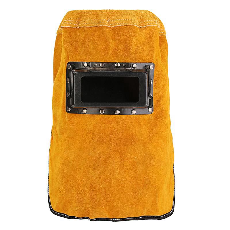 Head-mounted Labor Insurance Welding Cap Anti-sparking Pure Leather Welding Mask Double-turn Welding Head Protection: Default Title