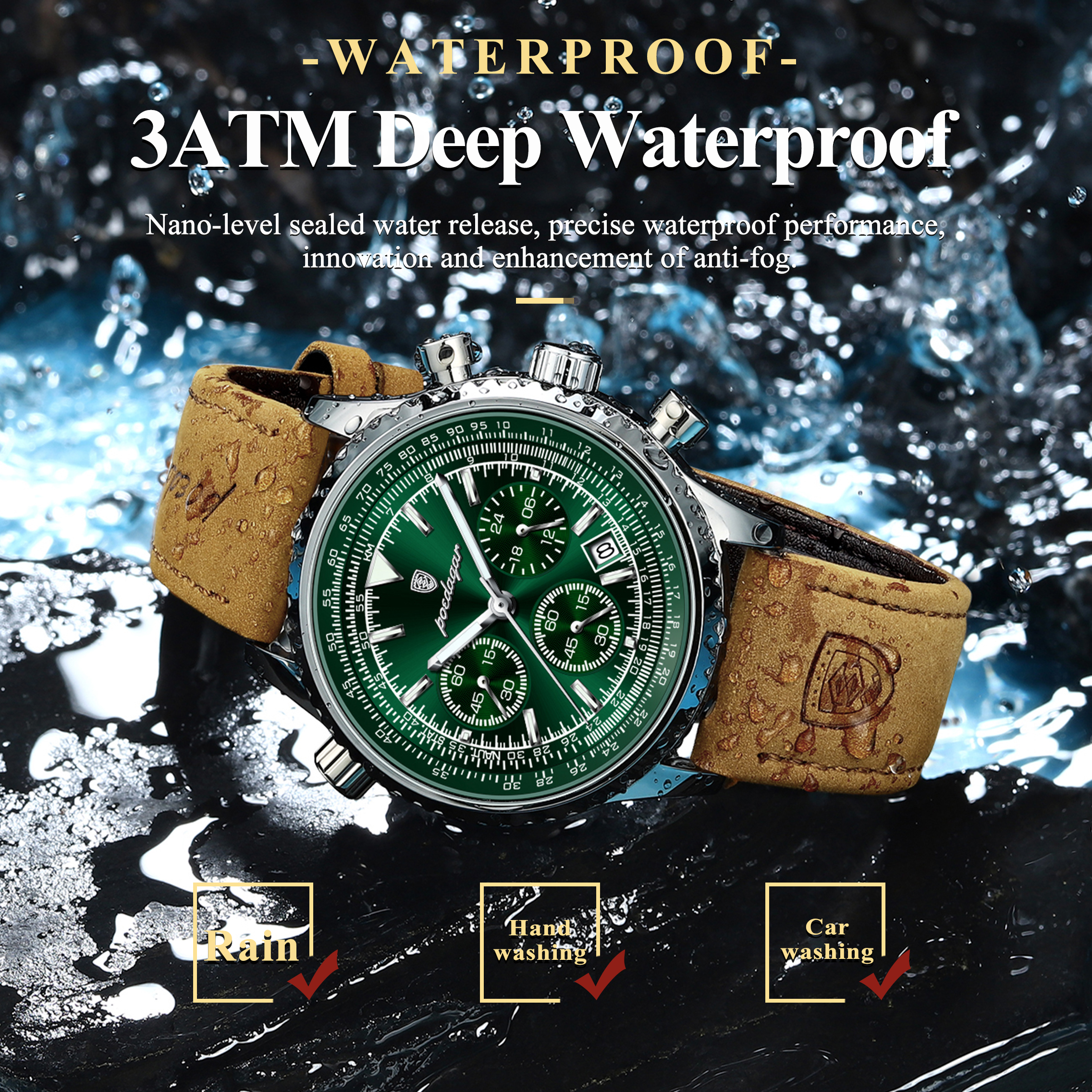 POEDAGAR oben Luxus Männer Uhr Wasserdicht Leucht Datum Chronograph Sport Mann Armbanduhr Leder herren Quarz Uhren Männlich Reloj