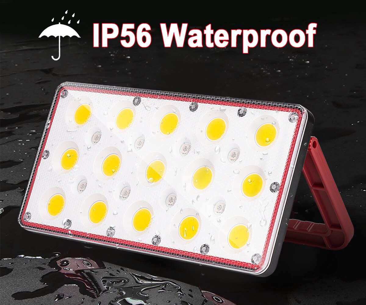 COB LED Work Light Rechargeable Flashlight USB Camping Light Portable Lantern With 180 degree Hanging Hook Power Display Outdoor