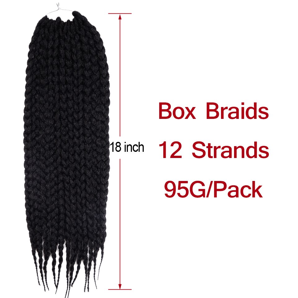 Feibin box hæklede fletninger hair extensions syntetisk fletning hair extension