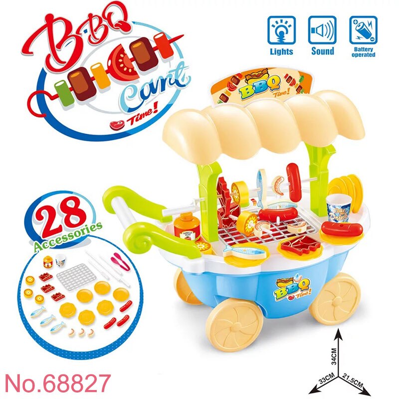 Pretend Play Toys Kids Simulation Candy Ice Cream Trolley Mini Pusher Car Toys Candy Ice Cream Supermarket Music Children: 88627