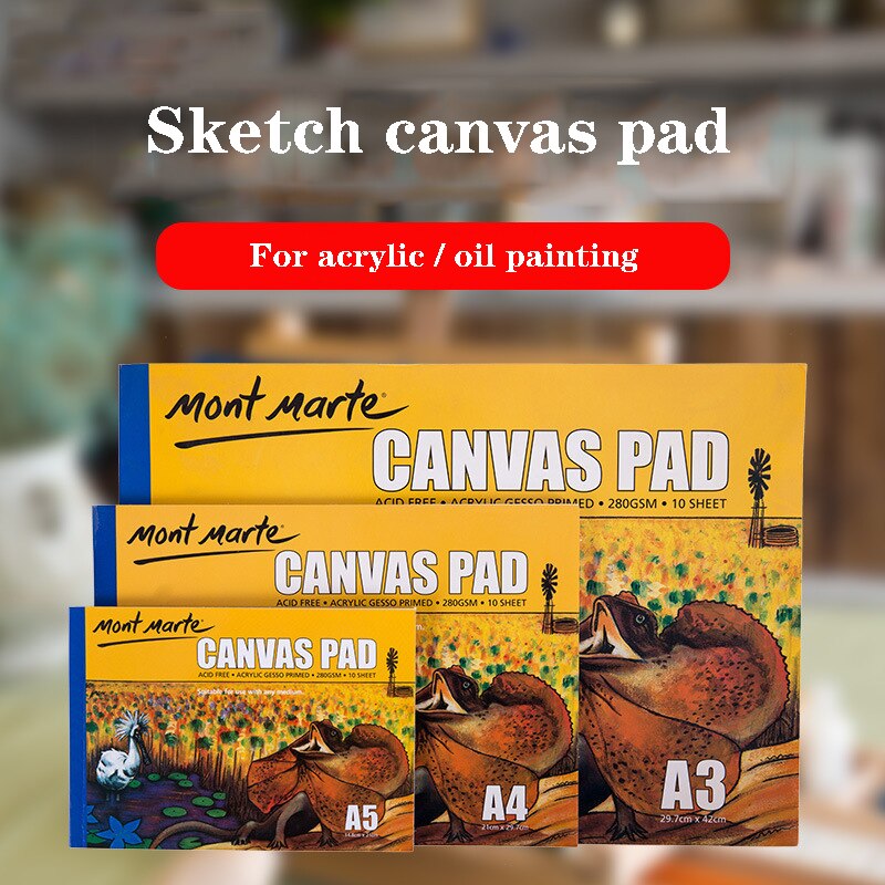 A4 / A5 Blank Tear Open Canvas Pad Book Sketch Book for Oil Painting or Acrylic Art Supplies for Beginner 10 Sheets