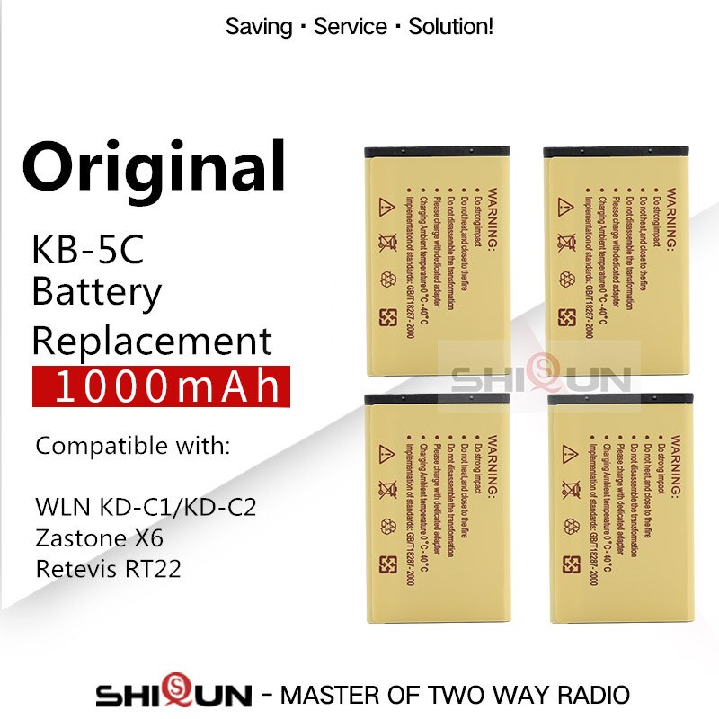 Kb -5c 1000 mah li-ion batteri til wln kd -c1 kd-c2 kd-c10 kd-c50 kd-c51 kd-c52 kompatibelt  rt22s rt15 nk-u1 x6 rt22 rt622 batteri: 4 stk