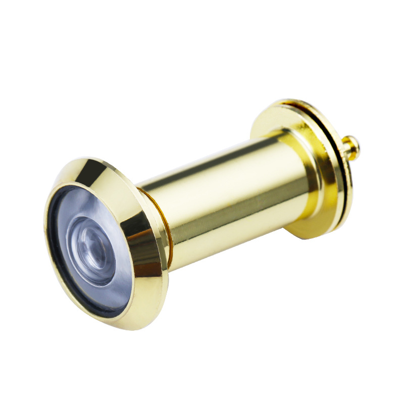 200° Wide Viewing Angle Security Door Eye Spy Hole Peephole Viewer Adjustable Glass Lens Security Privacy Cover Door Part: Gold