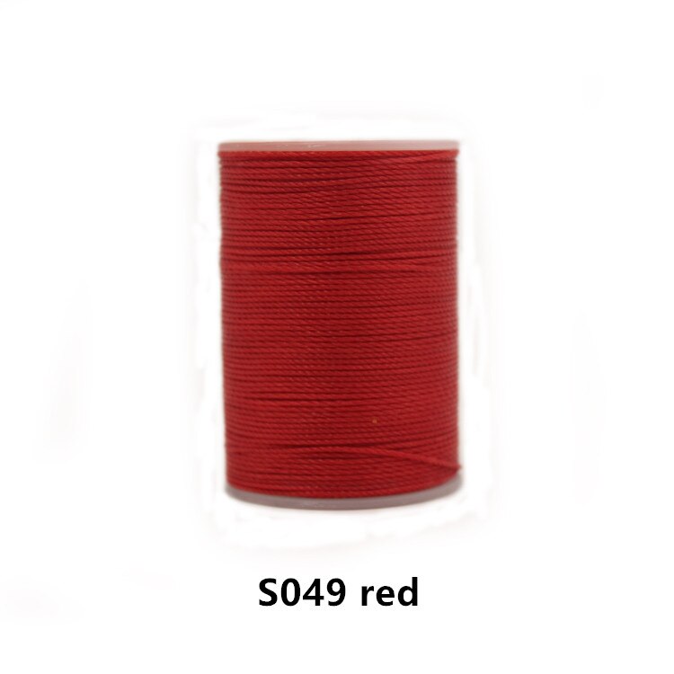 Destockage bricolage diamètre 0.55mm cuir cire ronde fil à coudre cousu main polyester rond ciré couleur fil 40 couleurs: S049 red