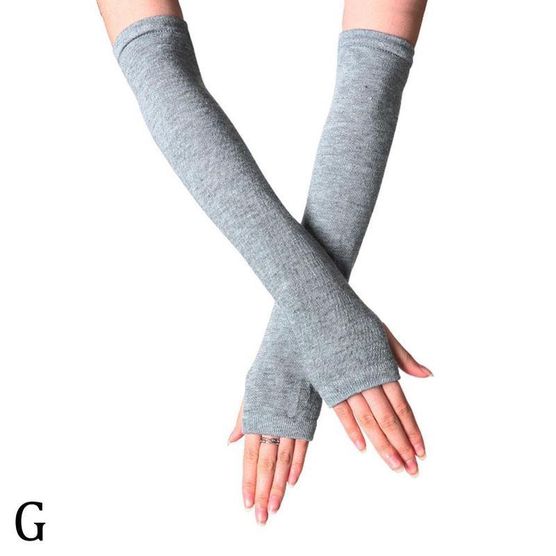 Striped Elbow Gloves Warmer Sun protection Knitted Finger Accessories Elbow Fingerless Sleeves Long Half Gloves Unisex: G