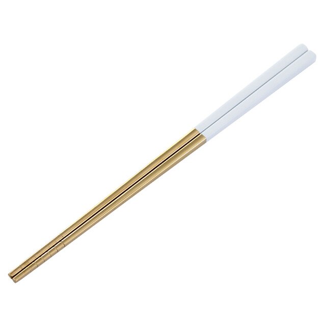 Luxury 304 Stainless Steel Square Metal Chopsticks Household Gold-Plated Chopsticks Japanese-style 1 Pair Of Japanese Chopsticks: 6
