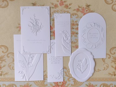 Marcapáginas de lirio del valle, tarjetas en relieve, accesorios de oficina, decoración de papelería linda, tarjetas de felicitación, papelería: 6 PCS