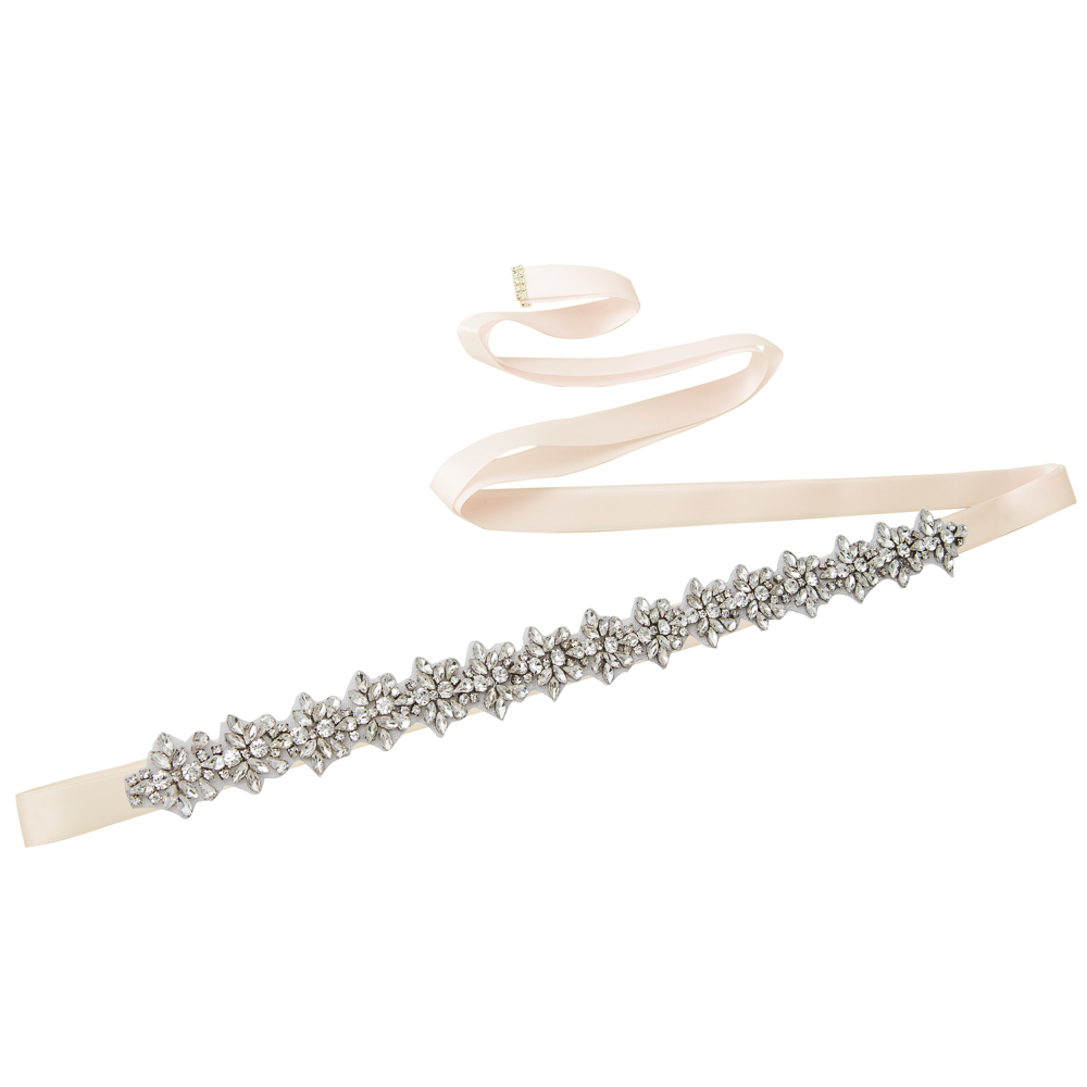 Trixy S269-S Bruiloft Riemen Zilveren Diamanten Riem Verbazingwekkende Crystal Rhinestone Riem Glanzend Bruids Riem Bruiloft Sjerpen Jeweled Riem: baby pink