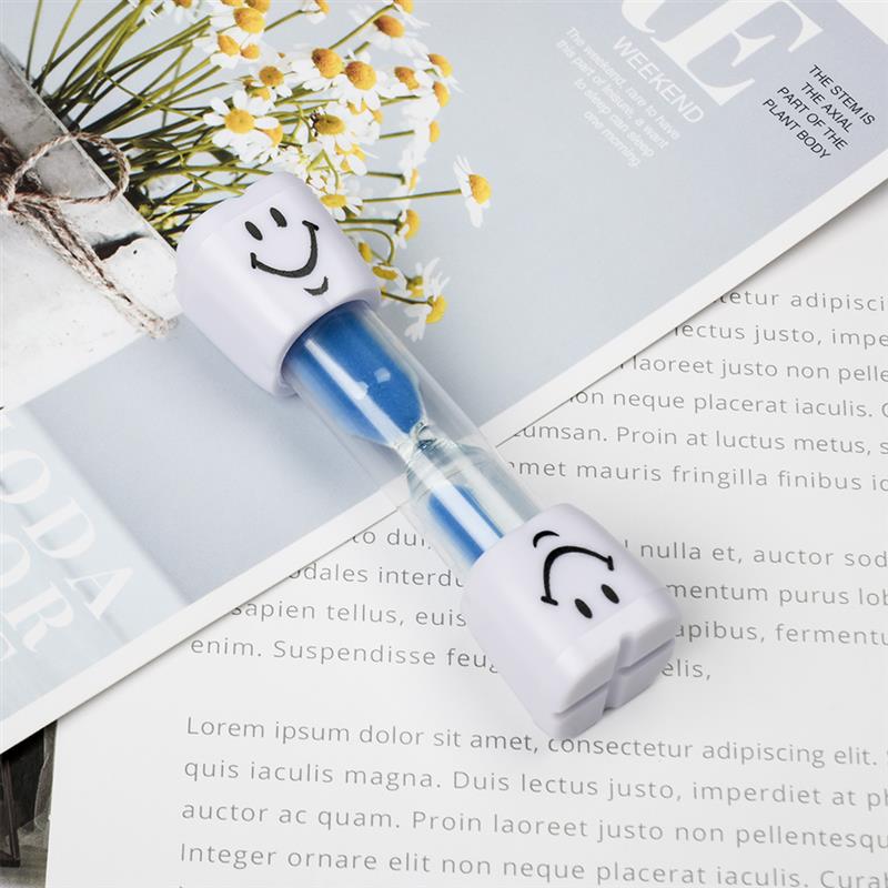 Kids Toothbrush Time Smiley Sand Timer For Brushing Kids Teeth Cartoon Smile Hourglass Brushing Timer 2 Minutes Blue