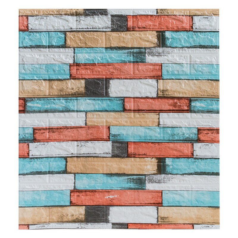 Retro brick pattern waterproof and moisture-proof bar wall sticker anti-collision soft bag background self-adhesive wallpaper: E