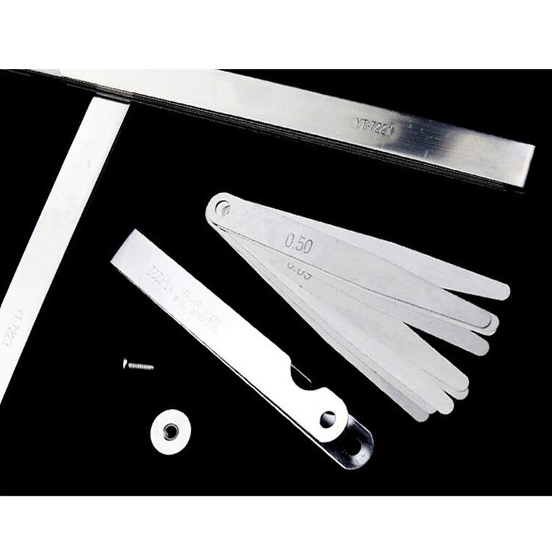 Wedge Gap Feeler Gauge 0.02-1mm Anti-Rust Steel Thick Gauge Gauge 17 Blade Thickness Gap Filling Feeler Measuring Tool