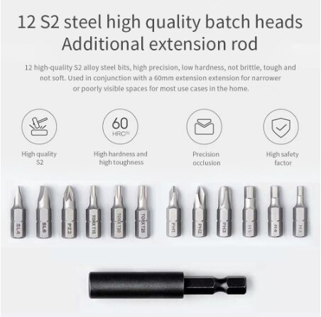 Originale Xiaomi Norma Mijia Cacciavite Elettrico senza fili Brevetto 2000mAh Batteria Ricaricabile 5N.M Coppia 12PC S2 morso PH H SL
