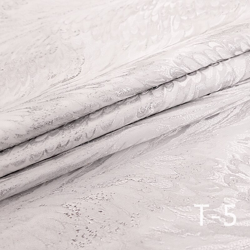 Jacquard Satin Fabric Gold Thread Sewing Material High-end Ladies Dress/Suit Fabric100*150cm: T-5