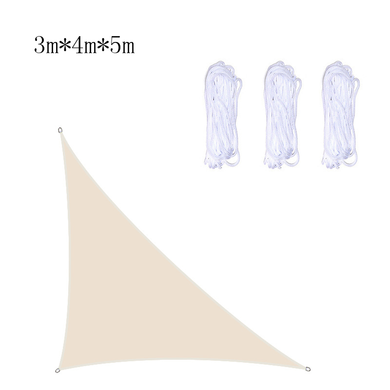 Oxford tyg skugga segel uv-strålesäker vattentät nyans rätvinklig triangel trädgård pool utomhus innergård terrass camping skugga: Beige 3 x 4 x 5m