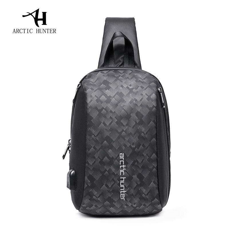 Arctic hunter casual usb waterdichte heren borsttas messenger bag jeugd zakelijke reistas grote capaciteit heren schoudertas: Zwart-b