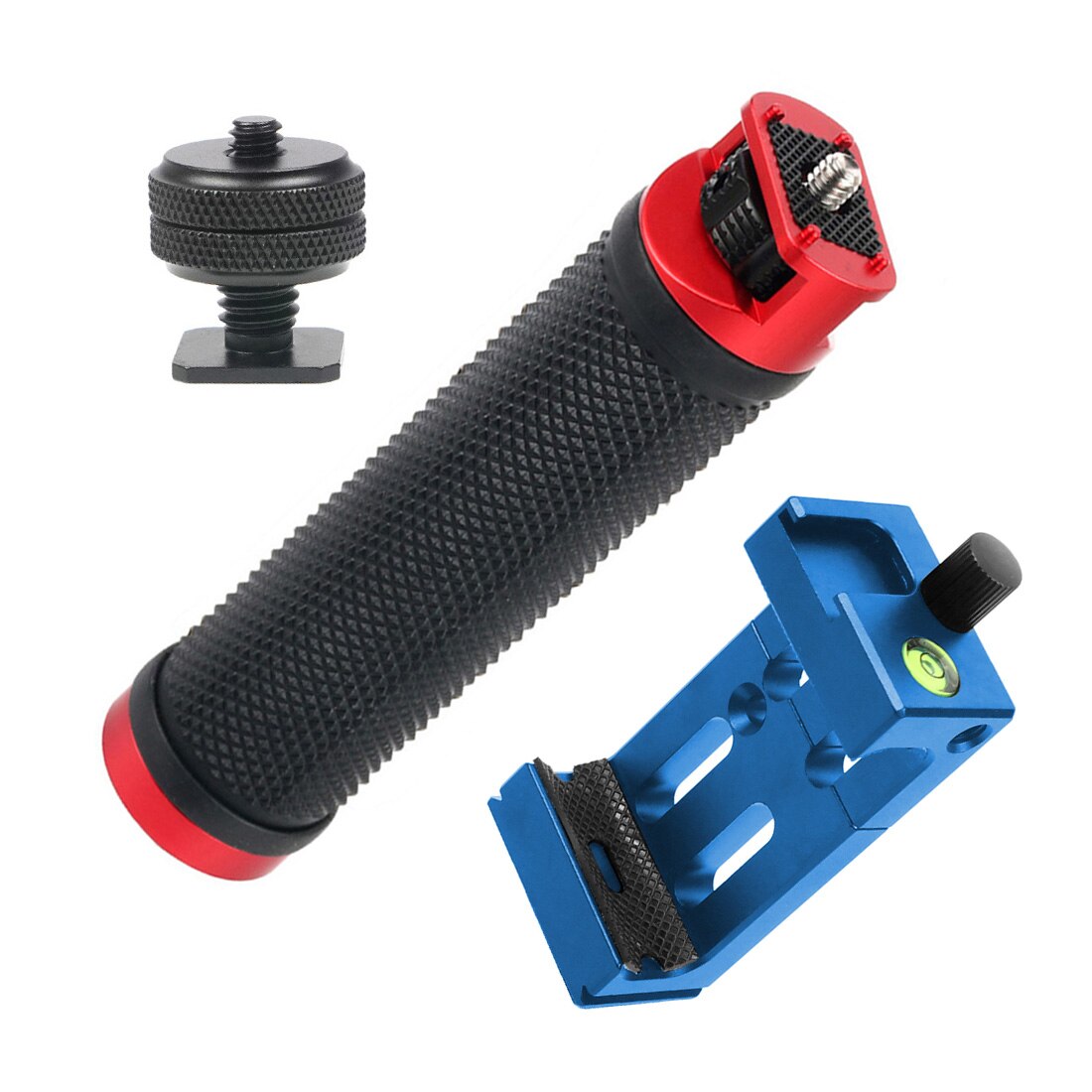 Suporte de sapata a frio de alumínio 1/4 3/8, adaptador para zhiyun, capinação s, carta, laboratório, gimbal: Combo Blue Clip