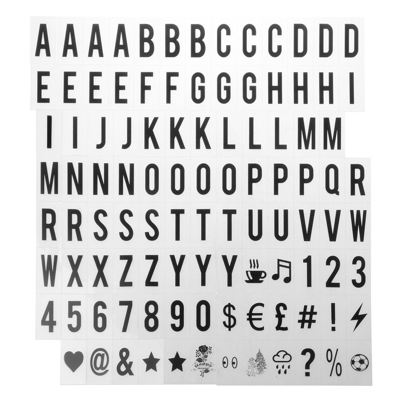 65.4x35mm Cinematic Lightbox Replacement Letters & Numbers Signs for A4 Light Up Letter Box Sign Message Board Black 104