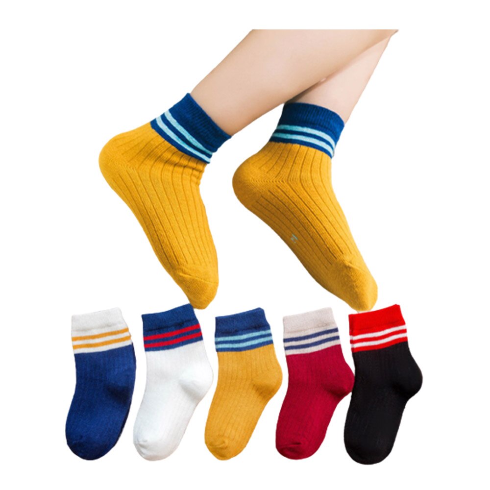 Qxmy Xxx Jongens Meisjes Sport Sokken Brief Gedrukt Mode Zachte Streep Kinderen Herfst Winter Ademend Katoen Warm Baby Kids