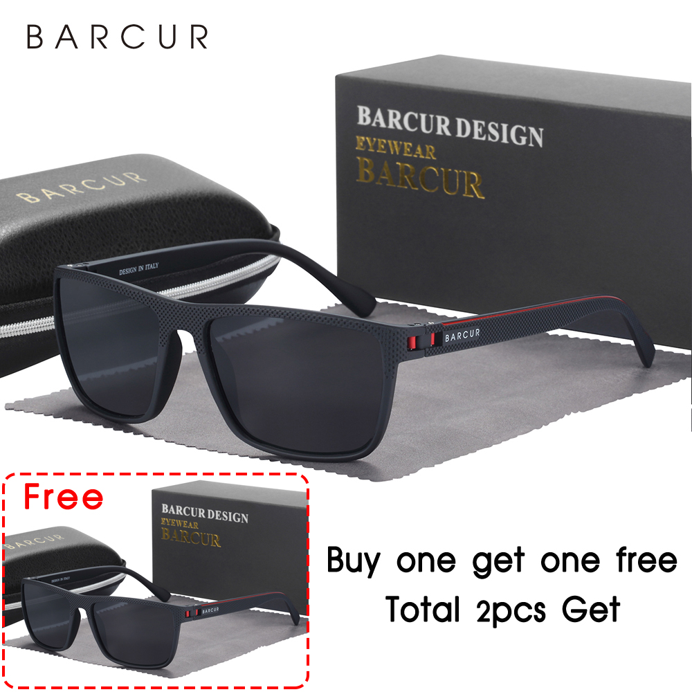 BARCUR -Lunettes de soleil polarisées TR90 pour homme et femme, accessoire de sport léger, protection UVAB